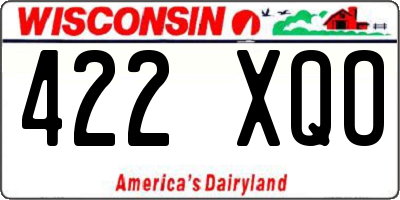 WI license plate 422XQO