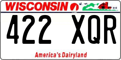 WI license plate 422XQR