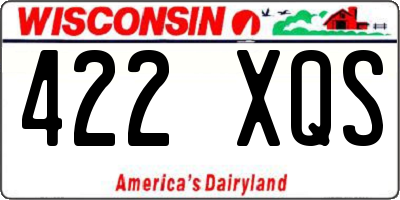 WI license plate 422XQS