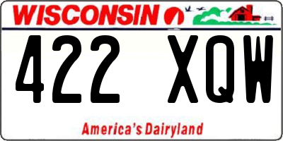 WI license plate 422XQW
