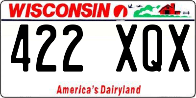 WI license plate 422XQX