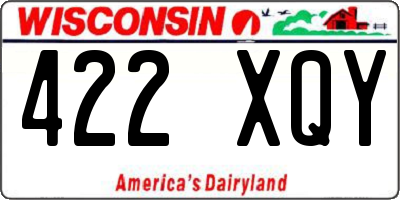 WI license plate 422XQY