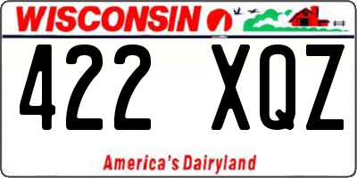 WI license plate 422XQZ