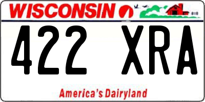 WI license plate 422XRA