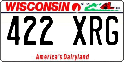 WI license plate 422XRG