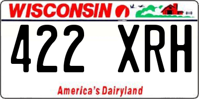 WI license plate 422XRH