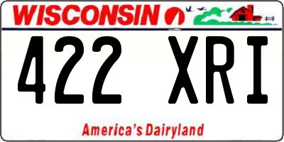 WI license plate 422XRI