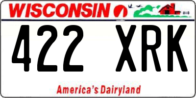 WI license plate 422XRK