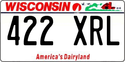 WI license plate 422XRL
