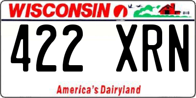 WI license plate 422XRN