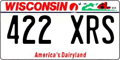 WI license plate 422XRS