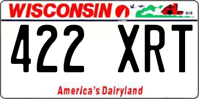 WI license plate 422XRT