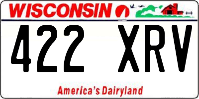 WI license plate 422XRV