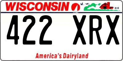 WI license plate 422XRX