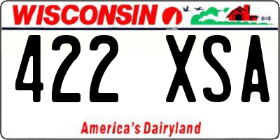 WI license plate 422XSA