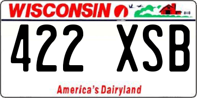 WI license plate 422XSB