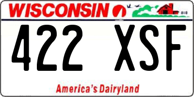 WI license plate 422XSF