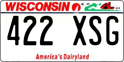 WI license plate 422XSG