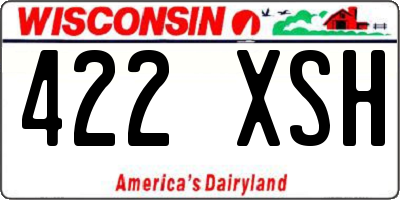 WI license plate 422XSH