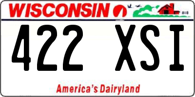 WI license plate 422XSI