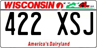 WI license plate 422XSJ