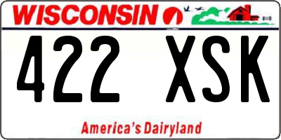 WI license plate 422XSK