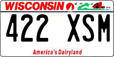 WI license plate 422XSM