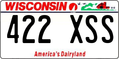 WI license plate 422XSS