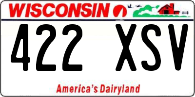 WI license plate 422XSV