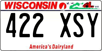 WI license plate 422XSY