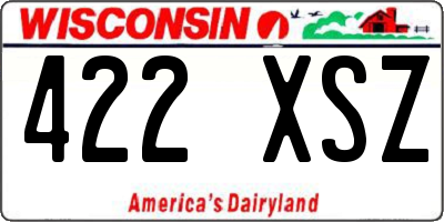 WI license plate 422XSZ