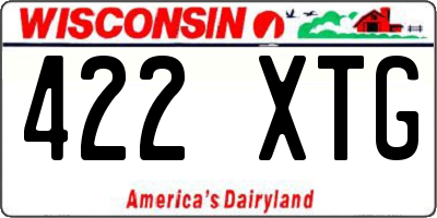 WI license plate 422XTG