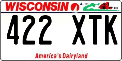 WI license plate 422XTK
