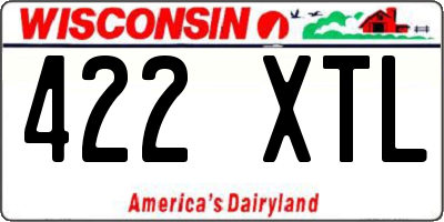 WI license plate 422XTL