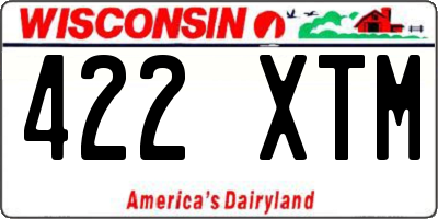 WI license plate 422XTM