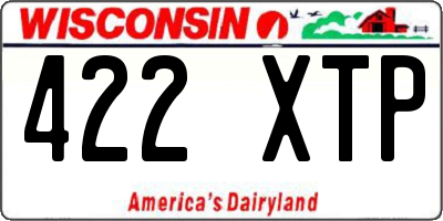 WI license plate 422XTP