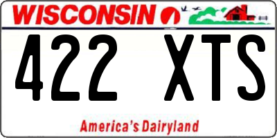 WI license plate 422XTS