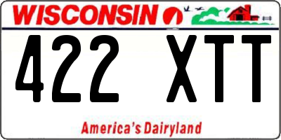 WI license plate 422XTT