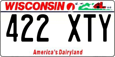 WI license plate 422XTY