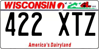 WI license plate 422XTZ