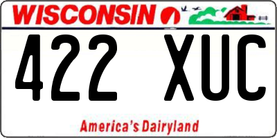WI license plate 422XUC