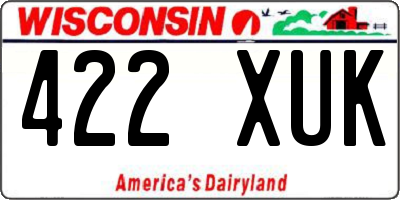 WI license plate 422XUK