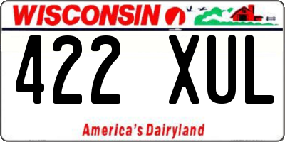 WI license plate 422XUL