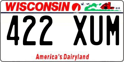 WI license plate 422XUM