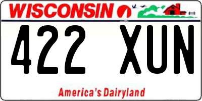WI license plate 422XUN