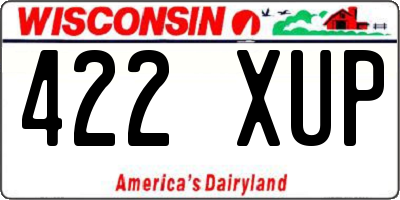 WI license plate 422XUP