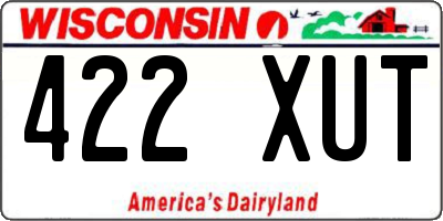 WI license plate 422XUT