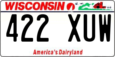 WI license plate 422XUW