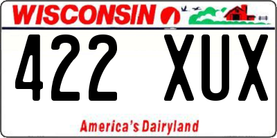 WI license plate 422XUX