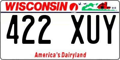 WI license plate 422XUY